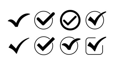 Simge vektörünü kontrol et. İşaret simgesini işaretle. kontrol listesi simgesi.