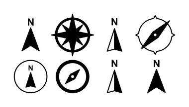 Pusula simgesi vektörü. navigasyon simgesi