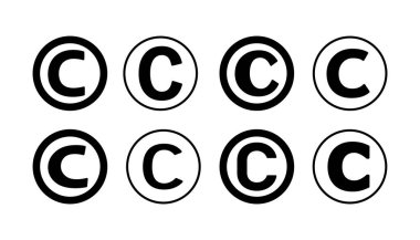 Telif hakkı simgesi vektörü. telif hakkı sembolü