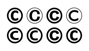 Telif hakkı simgesi vektörü. telif hakkı sembolü