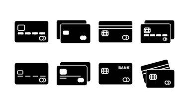 Kredi kartı ikon vektörü. Ödeme ikonu. debit ödeme simgesi