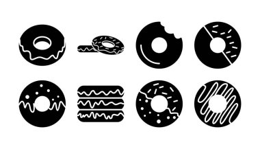 Çörek ikonu vektörü. Çörek ikonu. donut logosu