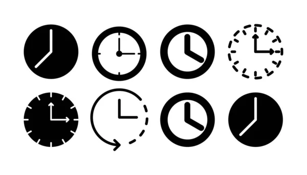 Icône Horloge Vecteur Icône Temporelle Icône Horloge Dans Style Plat — Image vectorielle
