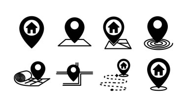 Adres simgesi vektörü. konum simgesi. Adres sembolü pin