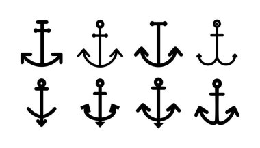 Çapa simgesi vektörü. Çapa işareti. deniz sembolü