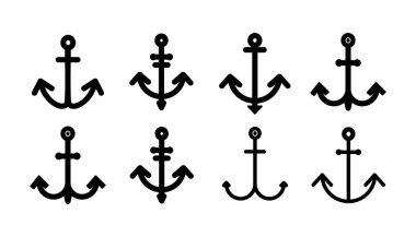 Çapa simgesi vektörü. Çapa işareti. deniz sembolü