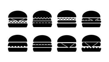 Burger ikon vektörü. Hamburger logosu. fast food simgesi