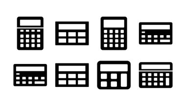 Hesap makinesi ikon vektörü. Matematik ikonu. finans imzası