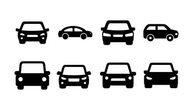 Araba ikonu vektörü. Araba tabelası. Sedan.