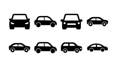 Araba ikonu vektörü. Araba tabelası. Sedan.