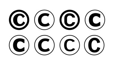 Telif hakkı simgesi vektörü. telif hakkı sembolü