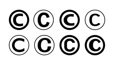 Telif hakkı simgesi vektörü. telif hakkı sembolü