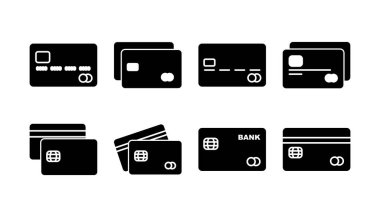 Kredi kartı ikon vektörü. Ödeme ikonu. debit ödeme simgesi