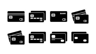 Kredi kartı ikon vektörü. Ödeme ikonu. debit ödeme simgesi