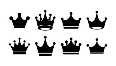 Crown Simgesi vektörü. Web sitesi tasarımı için taç sembolü,