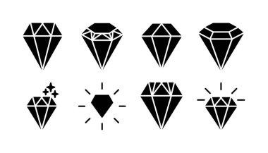 Elmas ikon vektörü. Mücevher ikonu. kristal taş