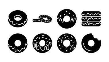 Çörek ikonu vektörü. Çörek ikonu. donut logosu