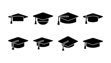 Eğitim ikonu vektörü. mezuniyet kapsülü vektörü