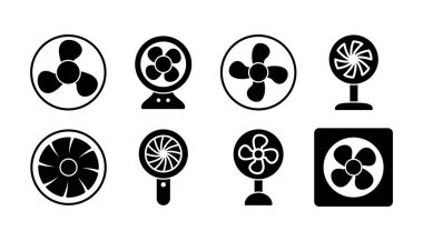 Hayran ikonu vektörü. Hava üfleyici simgesi. Pervane. tavan