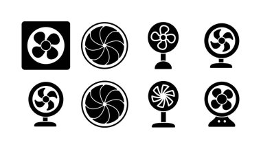 Hayran ikonu vektörü. Hava üfleyici simgesi. Pervane. tavan