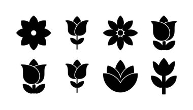 Çiçek ikonu vektörü. Çiçek ikonu. çiçek logosu