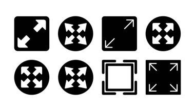 Tam ekran simge vektörü. tam ekran simgesini genişlet