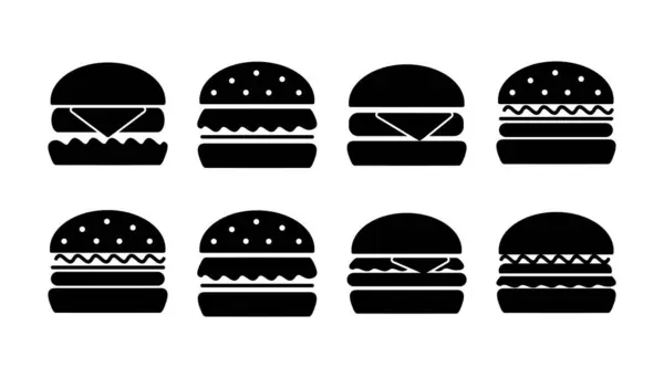 汉堡图标向量 汉堡包标志图标 快餐图标 — 图库矢量图片