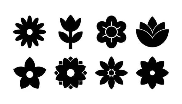 Вектор Значка Квітки Квіткова Ікона Логотип Квітки — стоковий вектор