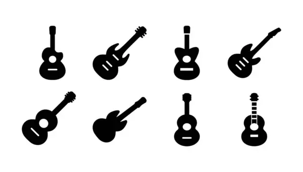 ギターアイコンベクトル 楽器記号 — ストックベクタ