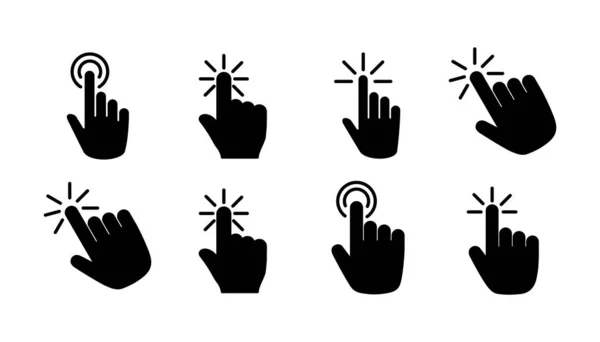 Hand Click Icon Vector Clicking Finger Icon Pointer Icon — Stock Vector