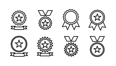 Simge vektörüne ulaş. Madalya ikon vektörü. Ödül. Sertifika. onaylandı