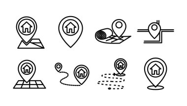 Adres simgesi vektörü. konum simgesi. Adres sembolü pin