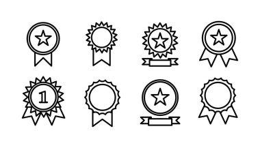 Simge vektörüne ulaş. Madalya ikon vektörü. Ödül. Sertifika. onaylandı