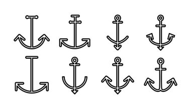 Çapa simgesi vektörü. Çapa işareti. deniz sembolü