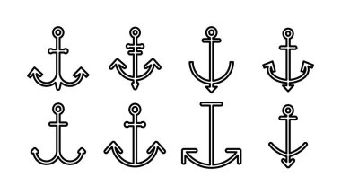 Çapa simgesi vektörü. Çapa işareti. deniz sembolü