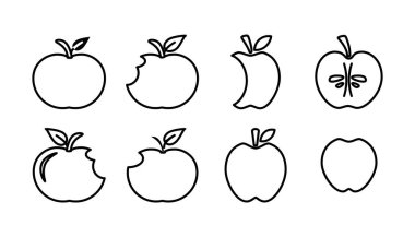 Elma ikonu vektörü. elma sembolü