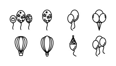 Balon simgesi vektörü. Hava balonu simgesi izole edildi