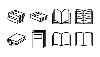Kitap ikonu vektörü. Kitap vektör simgesini aç.