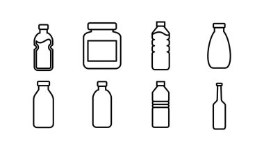 Şişe ikonu vektörü. Moda düz dizaynlı şişe simgesi