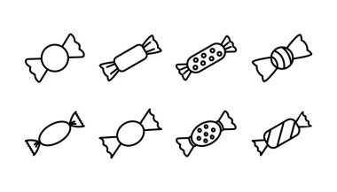 Şeker ikonu vektörü. Şeker vektörü simgesi