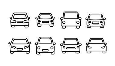 Araba ikonu vektörü. Araba tabelası. Sedan.