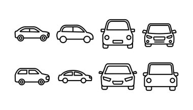 Araba ikonu vektörü. Araba tabelası. Sedan.