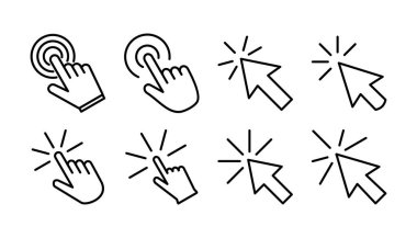 Simge vektörüne tıklayın. İmleç simgesi vektörü. işaret işareti