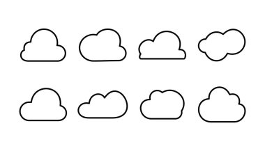 Bulut simgesi vektörü. Bulut verisi bulut hizmetleri