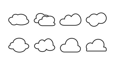 Bulut simgesi vektörü. Bulut verisi bulut hizmetleri