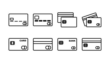 Kredi kartı ikon vektörü. Ödeme ikonu. debit ödeme simgesi