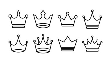 Crown Simgesi vektörü. Web sitesi tasarımı için taç sembolü,