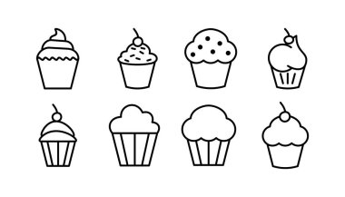 Kek ikonu vektörü. Kek ikonu. Fırın. Çörek.