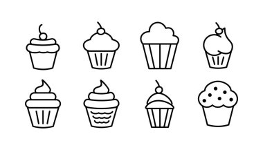 Kek ikonu vektörü. Kek ikonu. Fırın. Çörek.