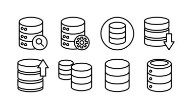 Veritabanı simge vektörü. sunucu simgesi. depolama
